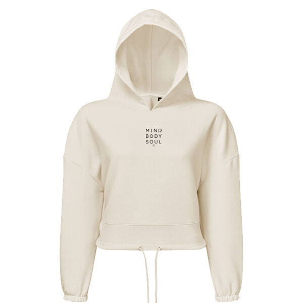 Oversized Slouch Crop Hoodie - Mind Body Soul Thumbnail